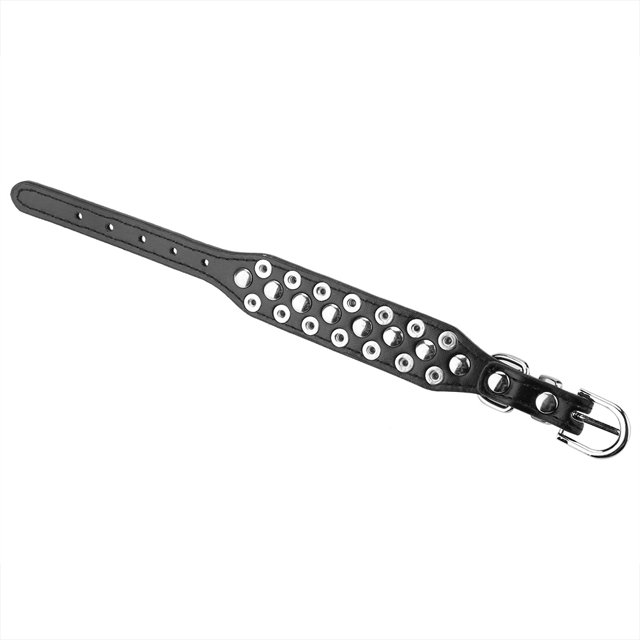 Collier pour Animaux en Cuir PU Sûr Confortable Collier à Crampons pour Chien