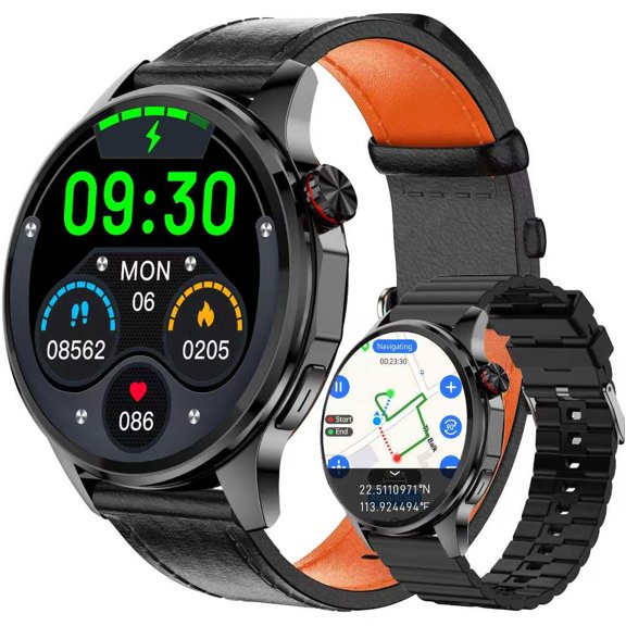 PUBU Smart Watch for Men, Built-in GPS with Map(Answer/Make Call/Text), AI Smartwatch for Android Phones/iPhone, 100+ Sport Mode