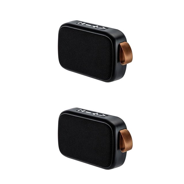 jesticaly Bluetooth 4.2 Speaker Outdoor Wireless Sound Box Handsfree Call Rechargeable Speaker Plastic Sound Box Support black 2Set