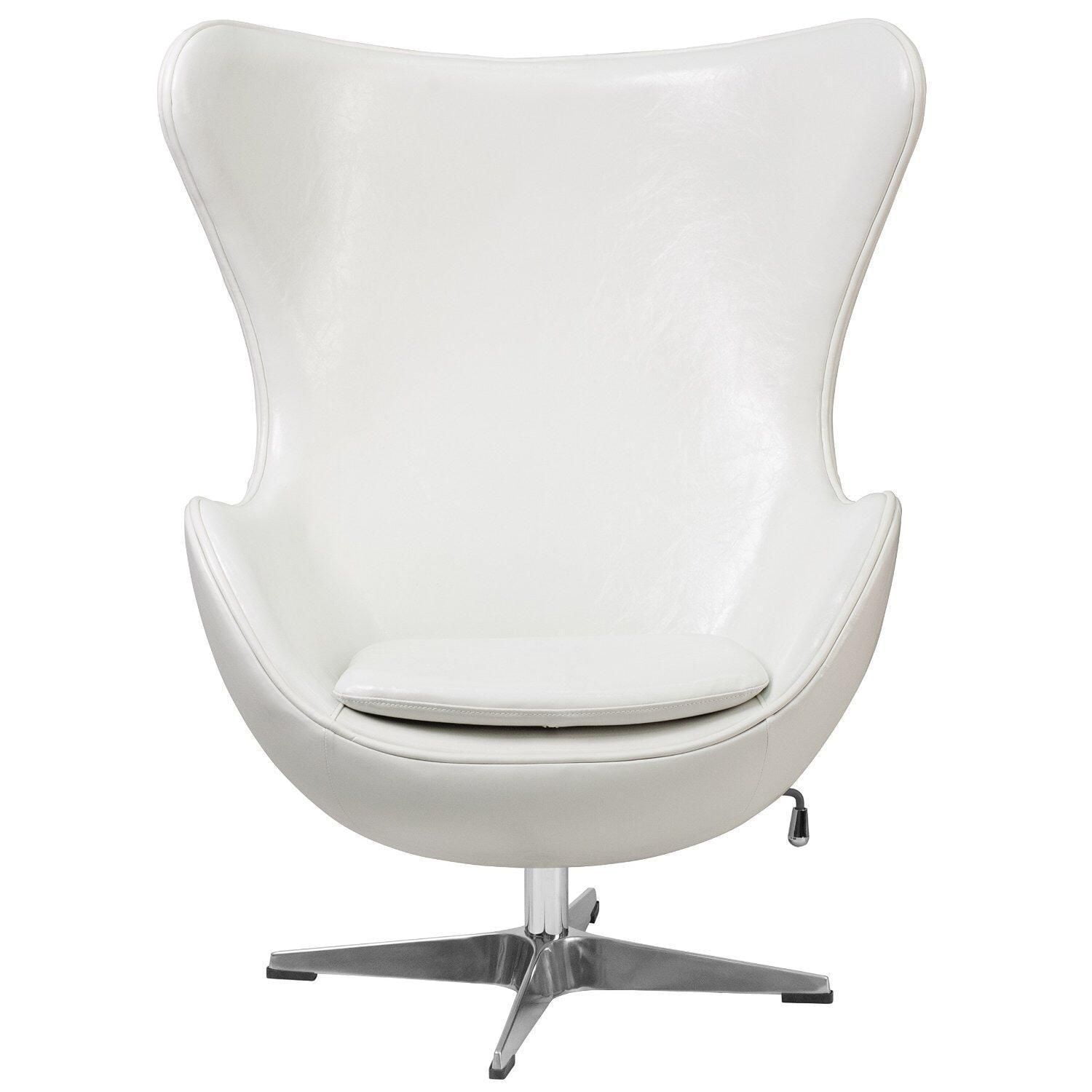 Fauteuil Canadian Egg en similicuir blanc