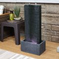 thumbnail image 4 of Sunnydaze 31"H Electric Polyresin Rippling Tower Column Outdoor Water Fountain with Lights, 4 of 6