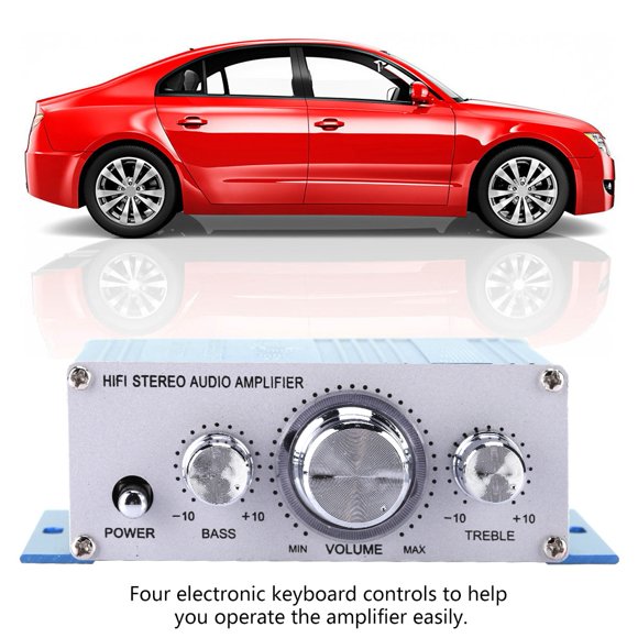 Mini Digital Car Auto Amplifier Hifi Audio Music CD DVD MP3 FM Player, 4 Channel Powerful with DSP Sound Modes