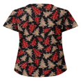 thumbnail image 2 of Hauts Style Infirmière à Imprimé Renne pour Femmes T-shirt de Noël, 2 of 3