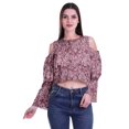 thumbnail image 1 of Moomaya Cold Shoulder Tops Shirts For Women Button Down Long Ruffle Sleeve Top, 1 of 4