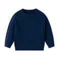 thumbnail image 2 of Cowsor Chandail Torsadé en Tricot Uni pour Enfants, Décontracté, Manches Longues Lanterne, Col Rond, Hauts Tricotés, 2 of 4