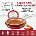 thumbnail image 3 of Gotham Steel Diamond Red 3 Piece Aluminum Ceramic Nonstick 8 10 12 Inch Fry Pan Set Dishwasher Safe, 3 of 6