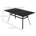thumbnail image 3 of Outsunny Patio Table for 6 People with Steel Legs, Metal Tabletop, 3 of 10