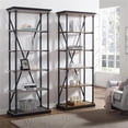 thumbnail image 3 of Bowery Hill Industrial Metal 33-Inch Bookcase in Antique Gray, 3 of 7