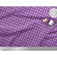 thumbnail image 1 of Soimoi Purple Cotton Jersey Fabric Hearts & Owl Bird Printed Craft Fabric by the Yard 58 Inch Wide, 1 of 5
