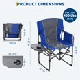 thumbnail image 2 of Yiwa Chaise de Pelouse Portable, Chaise de Camping Pliable avec Table d'Appoint, Pochette de Rangement et Porte-Boissons pour Usage Extérieur, 2 of 8