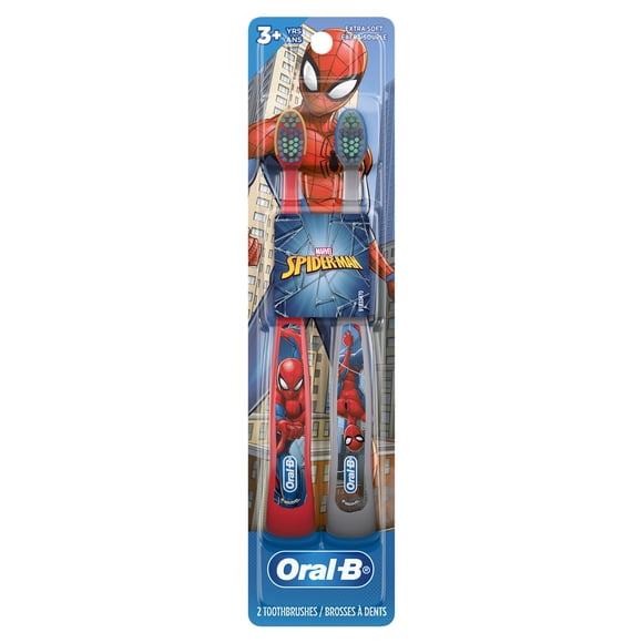 Oral-B Brosse à Dents Manuelle pour Enfants à l'Effigie de Marvel Spiderman, Poils Souples, pour Enfants et Tout-Petits de 3+