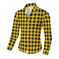 thumbnail image 4 of Timdgard Button down Shirts for Men Fall Plaid Lapel V Neck Long Sleeve Shirts Work Casual Tops, 4 of 8