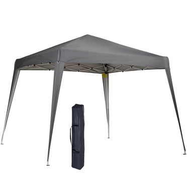 Outsunny 8' x 8' Pop Up Canopy Foldable Outdoor Canopy Tent w/ Bag, Grey