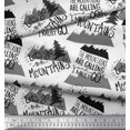 thumbnail image 3 of Soimoi White Rayon Fabric Mountains & Text Printed Fabric 1 Yard 42 Inch Wide, 3 of 5