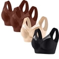thumbnail image 1 of Timegard 4pc Bras for Women Wireless Comfy Breathable Full Coverage High Support Back Smoothing Everyday Bra, 1 of 5