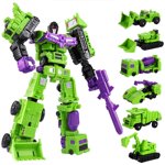 6-in-1 Transformer Toys Generations War for Cybertron Devastator Figure Gift Set,Advanced Precision Deformation Series