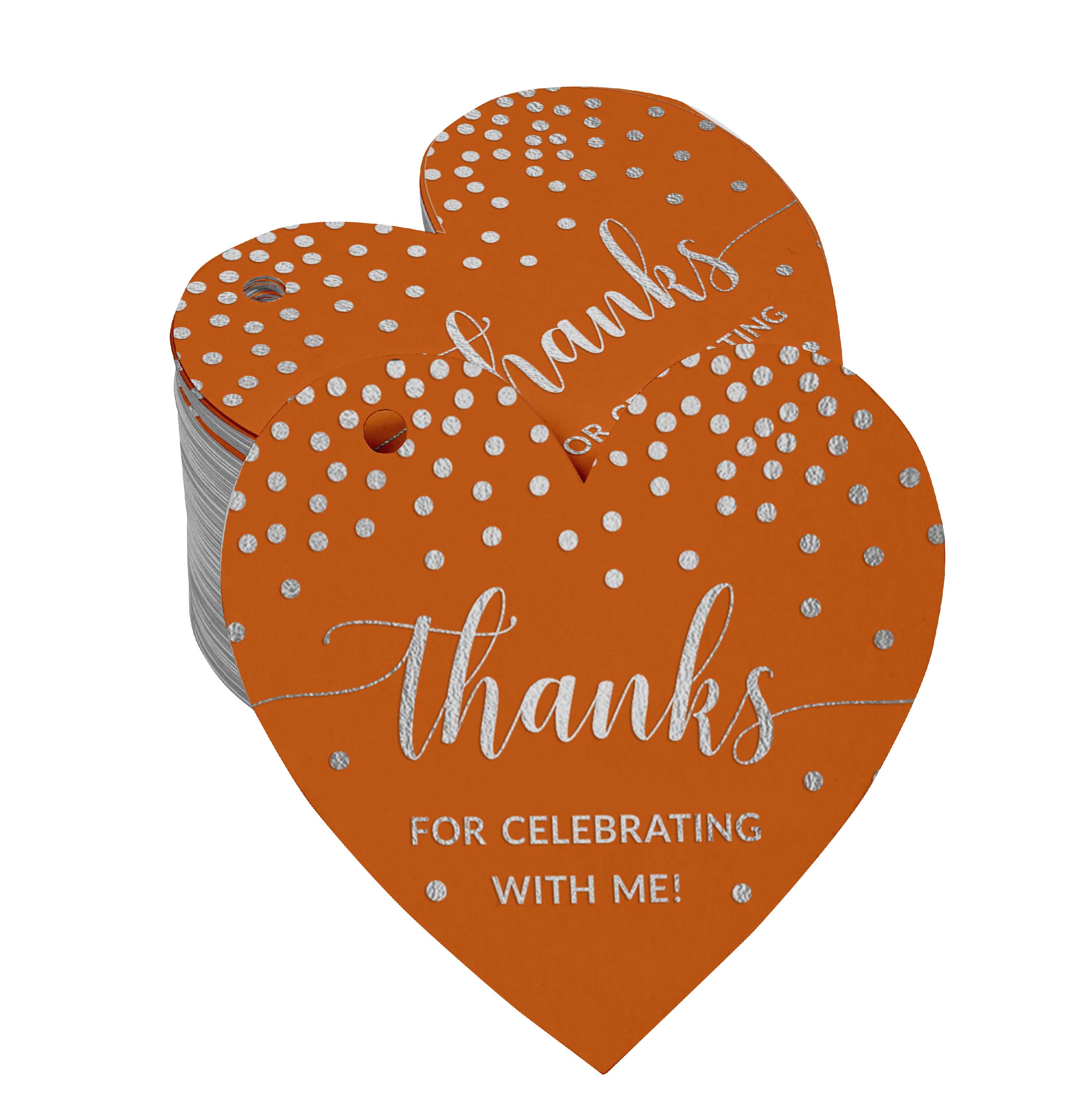 Inkdotpot Silver Foil Paper Hang Tags Thanks For Celebrating With Me Birthday Favor Tags 100 Pieces