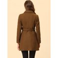 thumbnail image 4 of INSPIRE CHIC Manteau Long Trench Élégant d'Hiver pour Femme à Col à Revers Brun P, 4 of 5