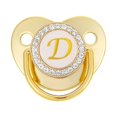thumbnail image 1 of XZNGL Pacifier Clips Baby Girl Baby Pacifier 26 Letter Name Initials Clip Silicone Baby Pacifier Golden Shiny Newborn Pacifier Silicone Pacifier Clip, 1 of 3