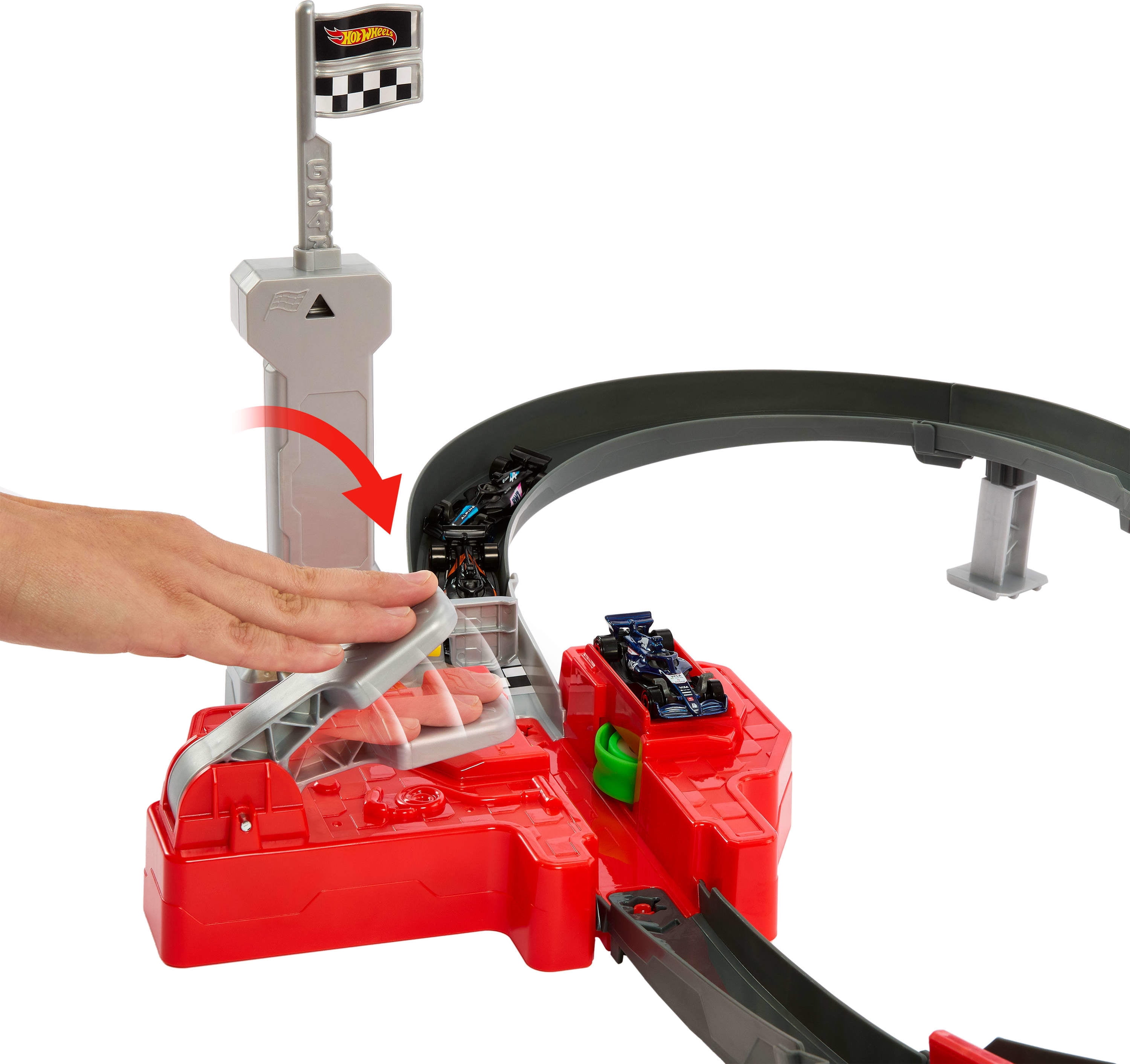 Hot Wheels Bundle -Formula 1 Sprint Race Circuit Track Set with 3 Die-Cast Toy Cars & Set of 5 Formula 1-Themed 1:64 Scale Die-Cast Toy Cars