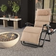 thumbnail image 2 of Costway 2 Pcs Coussin de Chaise Longue de Patio à Gravité Zéro avec Plateau, Fauteuil Inclinable Pliant d'Extérieur, Beige, 2 of 10
