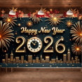 thumbnail image 1 of Decorative Design New Year Banner Festive Theme Celebration Banner for Holiday Event Indoor Decoration Party Backdrop, 1 of 5