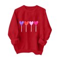 thumbnail image 1 of Penkiiy Chandails en Molleton de la Saint-Valentin Love Heart : Chandails en Molleton de la Saint-Valentin pour Femmes Décontracté Graphique Adorable Pull à Manches Longues L Rouge, 1 of 7