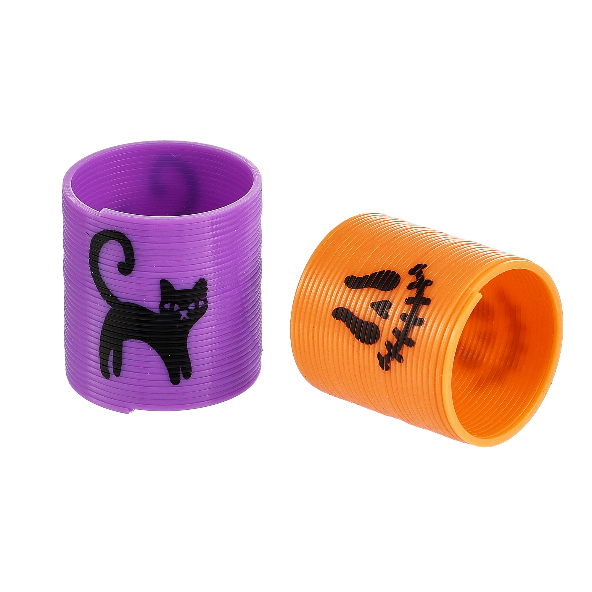 Slinkies d’Halloween, 9 pièces, Matériau plastique, Orange, Noir, Vert, Âges 3+, Favors de fête, par Way to Celebrate