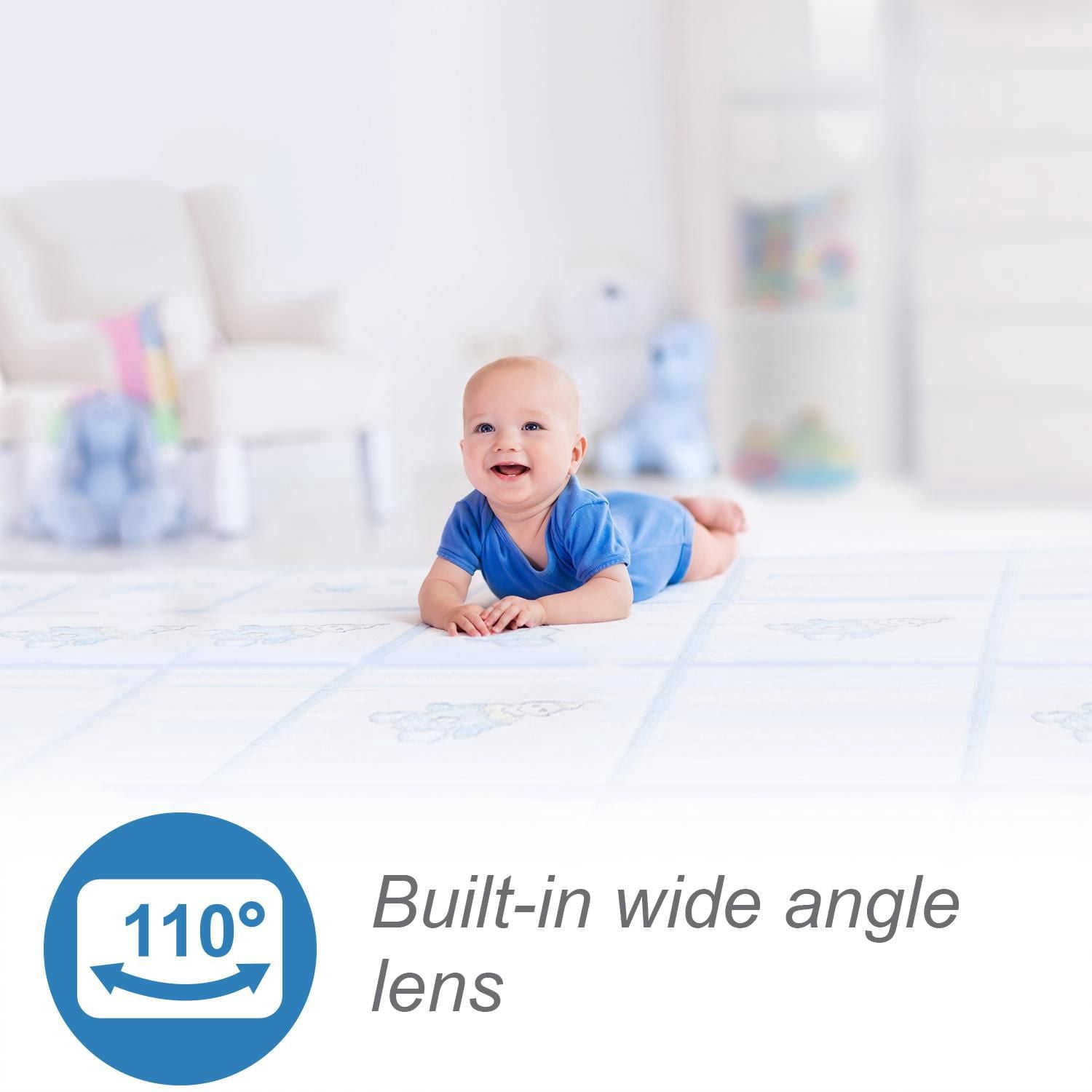 VTech RM5754-2HD Smart Wi-Fi Video Baby Monitor with 5” display and 1080p HD Camera, Built-in night light & 2 Camera, White