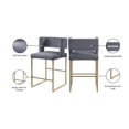 thumbnail image 4 of Meridian Furniture Caleb Gray Velvet Counter Stool (Set of 2), 4 of 5