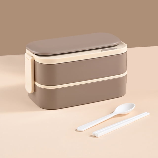 LSLJS 304 Stainless Steel Double-layer Lunch Box Sealed and Divided for Students Office Workers Portable Lunch Box Household Work Fresh-keeping Box, Portable Lunch