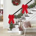 thumbnail image 4 of Christmas Bow Decoration, Red Flocking Multi-Ear Bow, Overlock Holiday Bow for Christmas Tree, Wreath, Gift Box, Window, Wall, and Lamp Decoration, 4 of 6