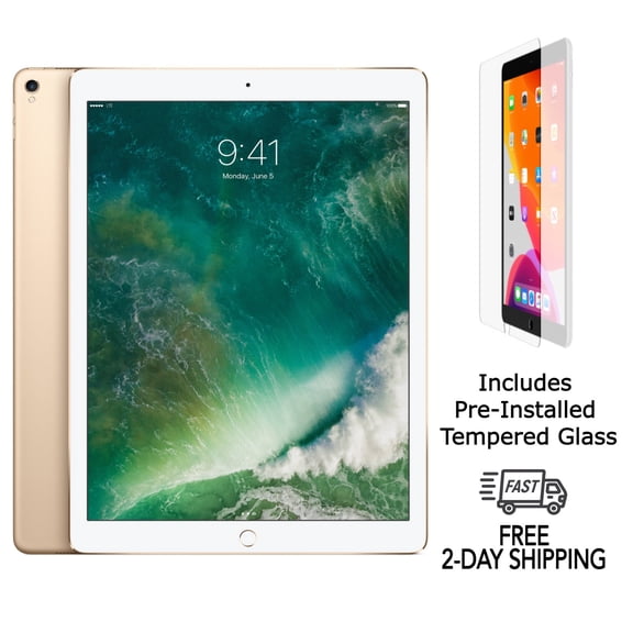 iPad Pro Apple Remis à Neuf 12,9 Po (1re Gén.) avec Verre Trempé Préinstallé (Wi‐Fi) 32 Go Or (Grade B)