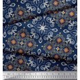 thumbnail image 3 of Soimoi polyester Crepe Fabric Filigree Damask Printed Fabric 1 Yard 42 Inch Wide, 3 of 3