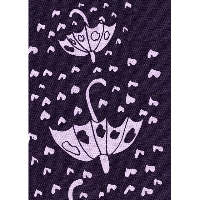 Ahgly Company Machine Washable Indoor Rectangle Transitional Purple Sage Bush Purple Area Rugs, 7' x 9'