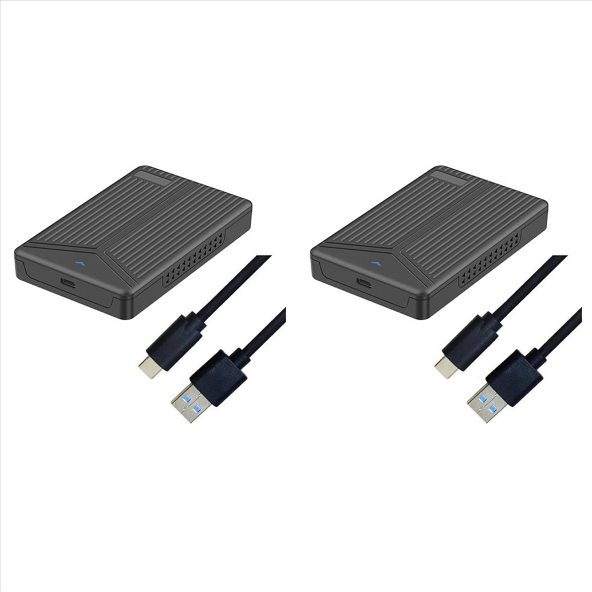2X USB 3.1 Mobile Box 2.5 Inch SATA Box SSD Enclosure Support 15mm Hard Drive for Computer Notebook,black
