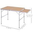 thumbnail image 3 of Outsunny Table de Pique-Nique 3 Pi avec Tablette Coulissante Table Pliante Portative en Aluminium, 3 of 10