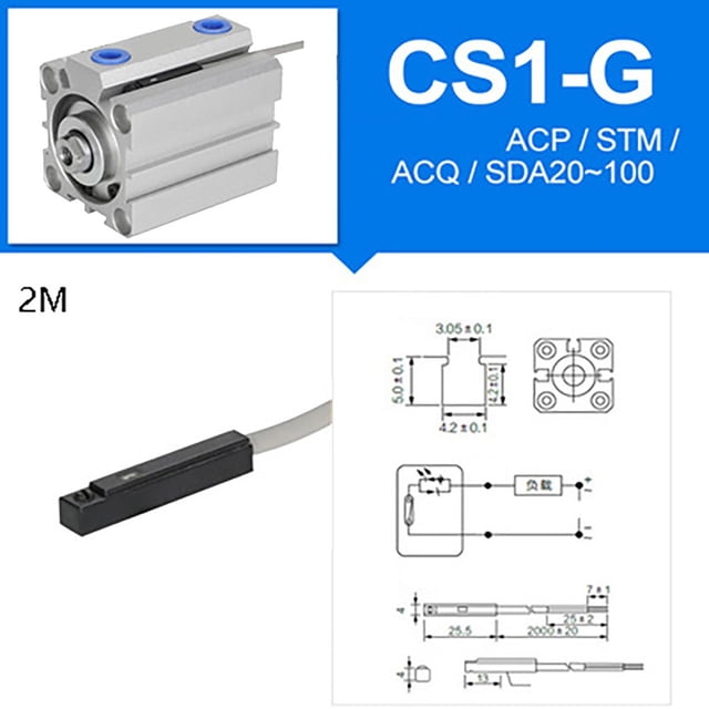 Air Pneumatic Cylinder Magnetic Reed Switch Sensor CS1-S G U CS1-M-S25 D-M9N