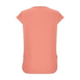 thumbnail image 4 of T-shirts d'Été pour Femmes Tendance 2025 Froncés à Manches Courtes Style Cap, T-Shirts Basiques à Col Rond, 4 of 8