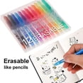 thumbnail image 3 of Vrorvz Erasable Ballpoint Pen with Thermo Sensitive Gel Ink Pack of 15 Writing Fine Point 0.5mm Assorted Colors Plastic Case Easy Grip for Kids Office School Supplies Non Bleeding, 3 of 4