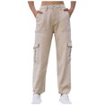 thumbnail image 1 of Timegard Womens Cargo Pants Pantalon Taille Haute à Bas Resserré Léger de Randonnée Uni avec Poches, 1 of 7