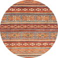 thumbnail image 1 of Ahgly Company Tapis Rond Abstrait Brun Camel pour Intérieur, 3 Pieds Rond, 1 of 6