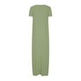 thumbnail image 4 of Annhoo Robes d'Été Grande Taille pour Femmes Col Rond Manches Courtes Robe Maxi Décontractée Ample Couleur Unie Longue Robe, 4 of 5