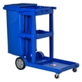 thumbnail image 1 of HOMCOM Commercial Janitorial Cart, Professional Cleaning Trolley, Blue, 1 of 10