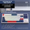 thumbnail image 1 of Clavier K87 Gaming Connexion 3 Modes Clavier Rétroéclairé RGB pour PC Portable Yacht Bleu K87rgb Axe Rouge, 1 of 5