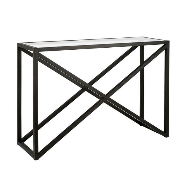Henn&Hart 42" Table Basse en Métal Bronze Noirci/verre