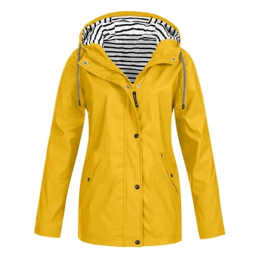 fheaev Manteaux de Pluie pour Femmes Imperméables avec Capuchon Coupe-Vent Léger Extérieur Imperméables pour Femmes pour Pluie Neige Randonnée en Plein Air