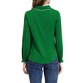 thumbnail image 3 of INSPIRE CHIC Women's Sweet Ruffle Peter Pan Collar Button up Work Shirts S Dark Green, 3 of 7