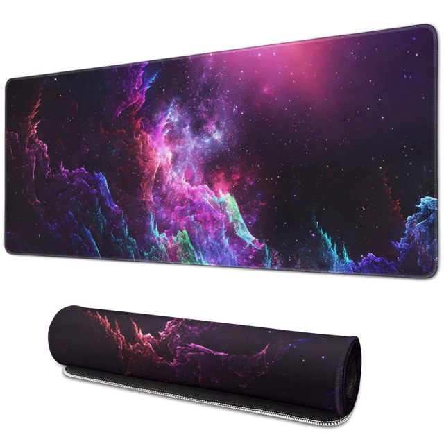 Boost Your Game Performance with our Non-Slip, Large Mouse Pad. Dazzling Galaxy Design, Sturdy Stitched Edges. Perfect for Keyboards and Desk Setup - 31.5x11.8inch.
