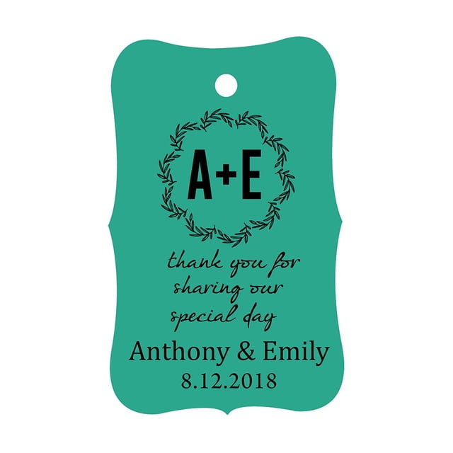 100 PCS Thank You for sharing our special day Custom Made Hang Tags Personalized Wedding Favor Gift Paper Tags